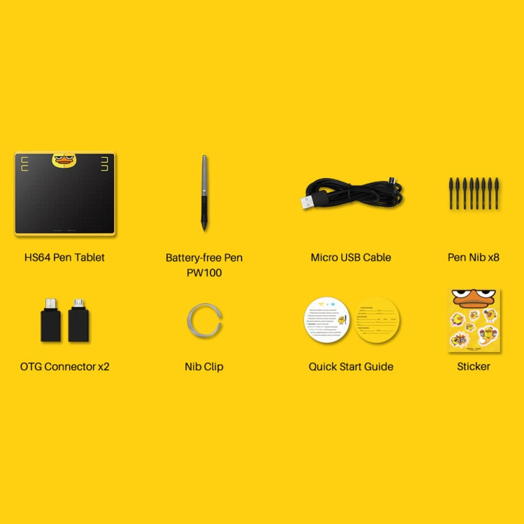 HUION HS64 Chips Special Edition 5080 LPI Art Drawing Tablet with Battery-free Pen for Fun - free shipping - PMC TechLife - Order now!