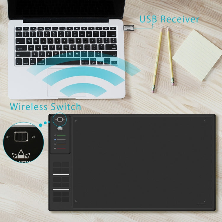 HUION Inspiroy Series WH1409(8192) 5080LPI Professional Art USB Graphics Drawing Tablet for Windows / Mac OS, with Digital Pen - free shipping - PMC TechLife - Order now!