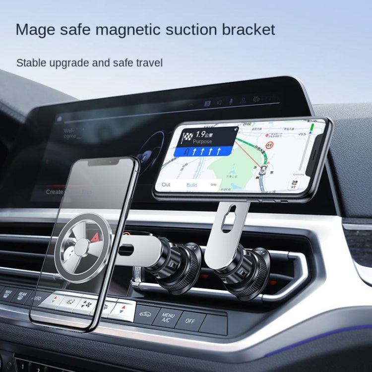 F73 MagSafe Magnetic Suction 360 Degree Rotating Car Phone Holder (Silver) - Car Holders by PMC TechLife | Online Shopping South Africa | PMC TechLife | Buy Now Pay Later Mobicred