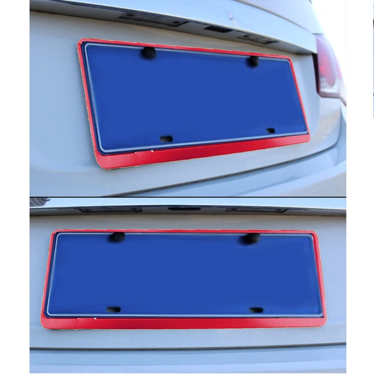 2 PCS Car License Plate Frames Car Styling License Plate Frame Aluminum Alloy Universal License Plate Holder Car Accessories(Red) - License Plate Covers & Frames by PMC TechLife | Online Shopping South Africa | PMC TechLife | Buy Now Pay Later Mobicred