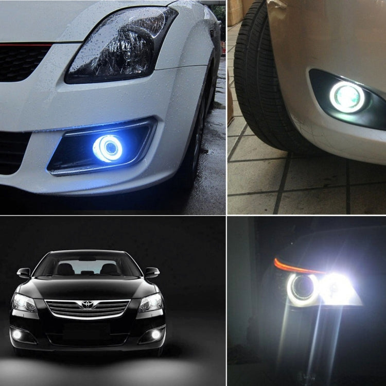 2 PCS 2.5 inch DC12-24V 10W 900LM 6500K Car Angel Eyes Fog Lamp Foglight, Cable Length: 20cm(White Light + White Light) - Fog / Driving Lights by PMC TechLife | Online Shopping South Africa | PMC TechLife | Buy Now Pay Later Mobicred
