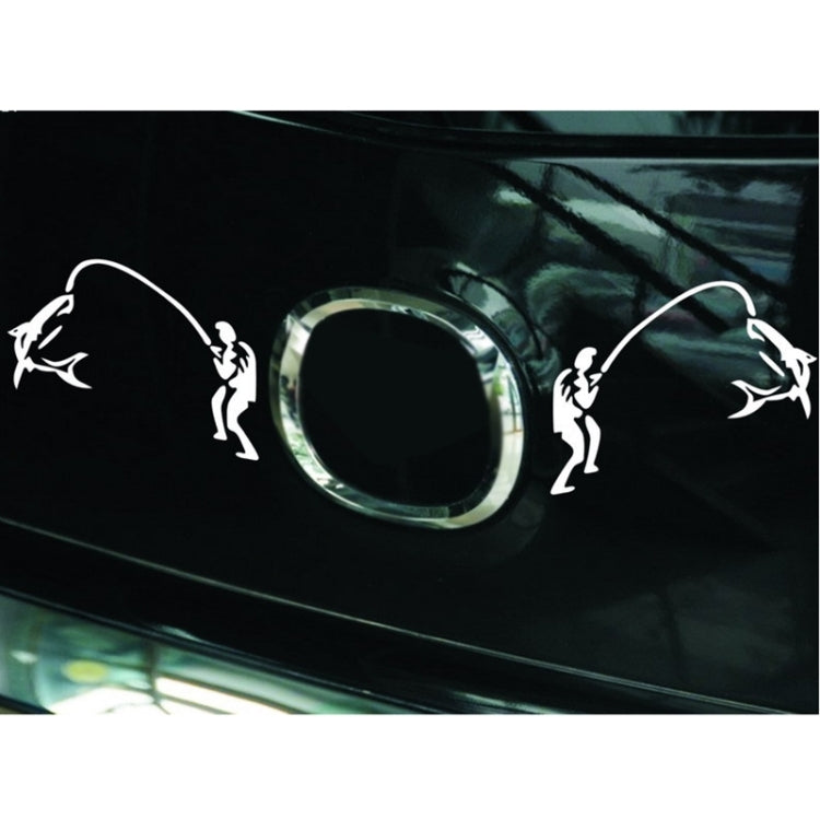 10 PCS Dual Funny Go Fishing Styling Reflective Car Sticker, Size: 25cm x 9.5cm(Silver) - Decorative Sticker by PMC TechLife | Online Shopping South Africa | PMC TechLife | Buy Now Pay Later Mobicred