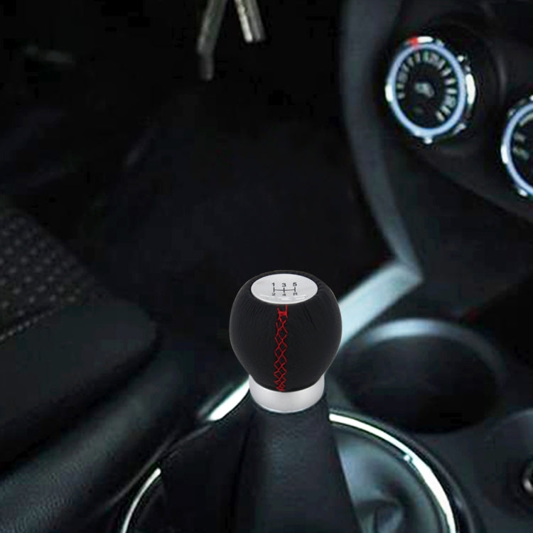 Universal Car Modified Shifter Black Leather Lever Manual 5-Speed Gear Shift Knob Adapter - Shift Knob by PMC TechLife | Online Shopping South Africa | PMC TechLife | Buy Now Pay Later Mobicred
