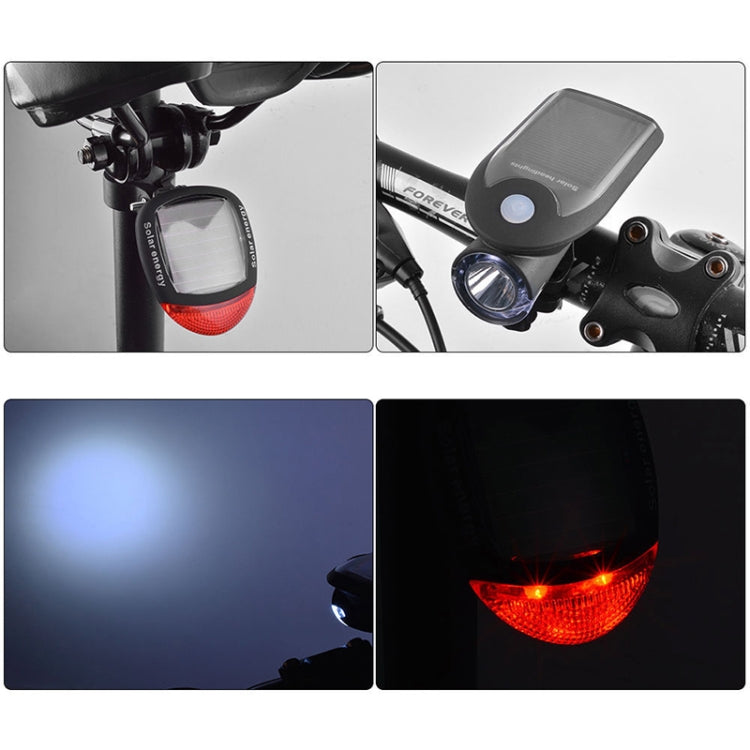 2 PCS 3W 240LM USB Solar Energy Motorcycle / Bicycle Light Set, Front Light+Back Light(White) - Headlights by PMC TechLife | Online Shopping South Africa | PMC TechLife | Buy Now Pay Later Mobicred