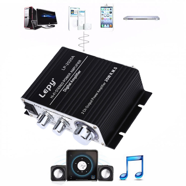 LP-2020A Car / Household HIFI Amplifier Audio, Support MP3, UK Plug with 3A Power Supply - by PMC Jewellery | Online Shopping South Africa | PMC Jewellery | Buy Now Pay Later Mobicred