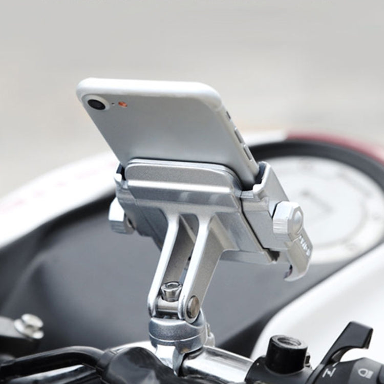 Motorcycle Handlebar Aluminum Alloy Phone Bracket, Suitable for 4-6 inch Device(Black) - Holder by PMC TechLife | Online Shopping South Africa | PMC TechLife | Buy Now Pay Later Mobicred