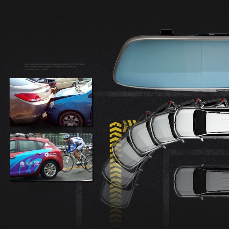 5 inch IPS Touch Screen Rear View Mirror Car Recorder with Dual Channel 720P Car Black Box, Separate Camera, Support 32GB TF Card, Night Vision, 150 Degree Wide Angle Viewing - Car DVRs by PMC TechLife | Online Shopping South Africa | PMC TechLife | Buy Now Pay Later Mobicred