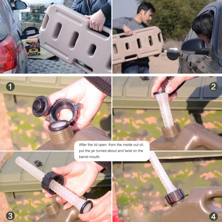 Gasoline Fuel Tanks Plastic 2.6 Gallon 10 Litres Auto Shut Off Fuel Cans Oil Container Emergency Backup(Army Green) - oil tank tubes & oil pumps by PMC TechLife | Online Shopping South Africa | PMC TechLife | Buy Now Pay Later Mobicred