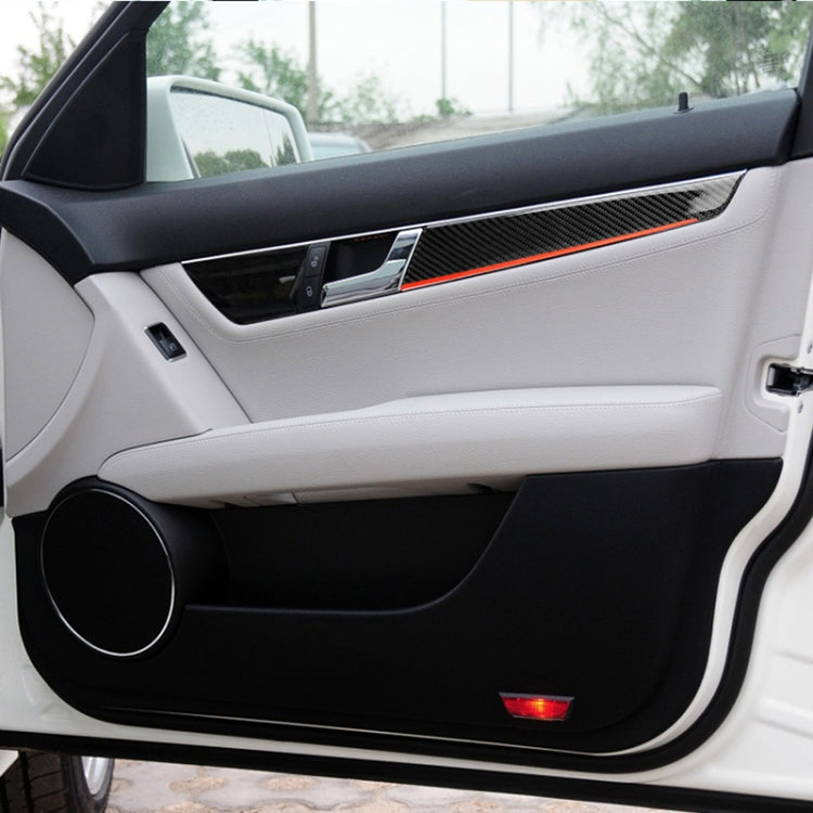 4 PCS Car Carbon Fiber Red Inner Door Panel Decorative Sticker for Mercedes-Benz W204 2007-2013 - Car Interior Mouldings by PMC TechLife | Online Shopping South Africa | PMC TechLife | Buy Now Pay Later Mobicred