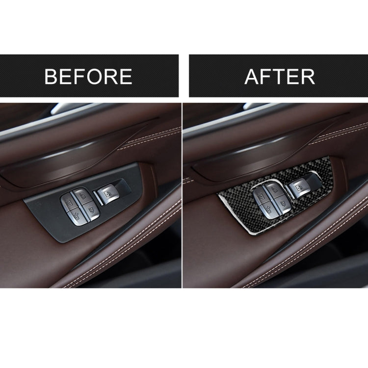 Car Carbon Fiber Door Window Lift Panel Decorative Sticker for BMW 5 Series G38 528Li / 530Li / 540Li 2018, Left Drive - Car Interior Mouldings by PMC TechLife | Online Shopping South Africa | PMC TechLife | Buy Now Pay Later Mobicred