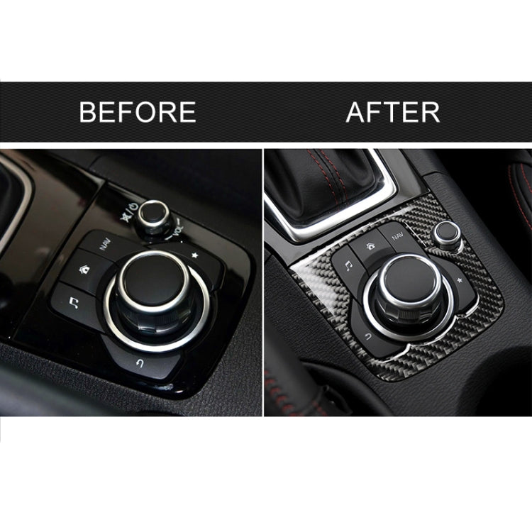 Car Carbon Fiber Left Drive Multimedia Frame A Decorative Sticker for Mazda Axela 2013-2016 - Car Interior Mouldings by PMC TechLife | Online Shopping South Africa | PMC TechLife | Buy Now Pay Later Mobicred