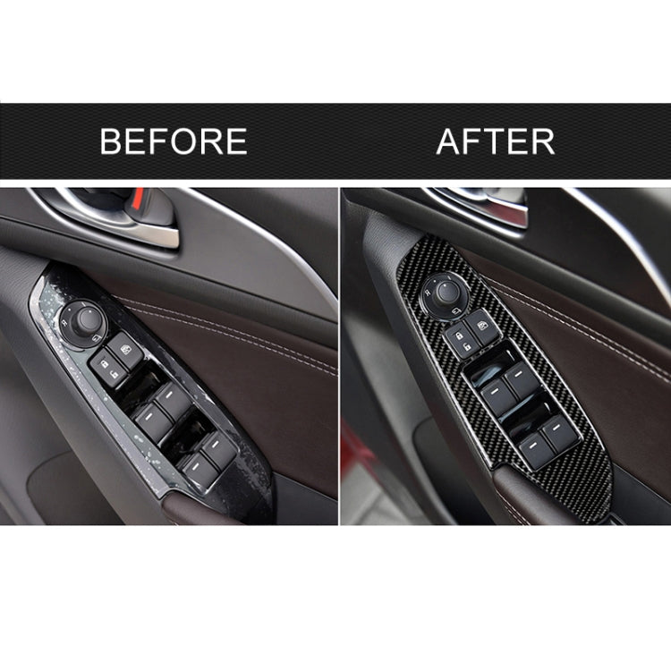 Car Carbon Fiber Right Drive Window Lift Panel Decorative Sticker for Mazda Axela 2014 / 2017-2018 - Car Interior Mouldings by PMC TechLife | Online Shopping South Africa | PMC TechLife | Buy Now Pay Later Mobicred