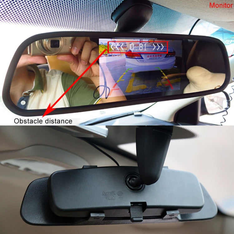 PZ604 170 Degree Car 4.3 inch Rearview Mirror Monitor with Round Camera - Rear View Cameras by PMC TechLife | Online Shopping South Africa | PMC TechLife | Buy Now Pay Later Mobicred