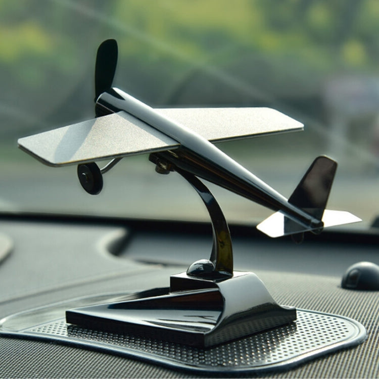 Car Interior Decoration Accessories Aircraft Model Ornaments Propeller Rotating Solar Energy Ornament (Silver) - Ornaments by PMC TechLife | Online Shopping South Africa | PMC TechLife | Buy Now Pay Later Mobicred