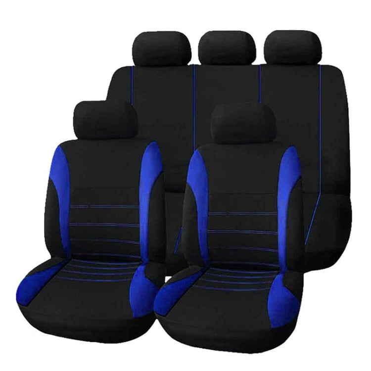 9 in 1 Universal Four Seasons Anti-Slippery Cushion Mat Set for 5 Seat Car, Style: Stitches (Blue) - Seat Accessories by PMC TechLife | Online Shopping South Africa | PMC TechLife | Buy Now Pay Later Mobicred