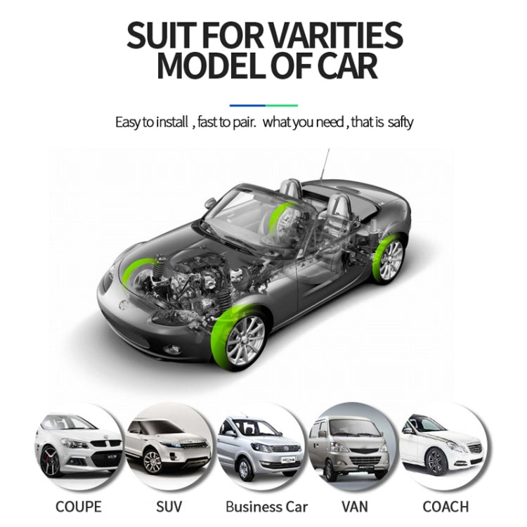 YB-P0248 Universal Car Wireless Solar Built-in TPMS Tire Pressure Monitor Detector - Tire Pressure Gauges by PMC TechLife | Online Shopping South Africa | PMC TechLife | Buy Now Pay Later Mobicred