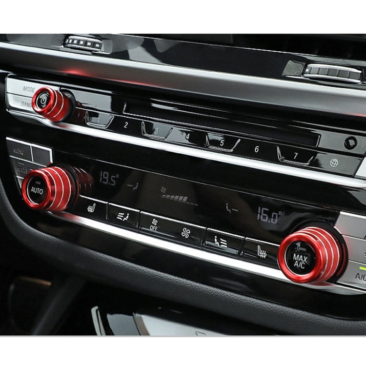 3 PCS / Set Air Conditioning Knob Metal Decorative Ring for BMW X3 / X4 / 5 Series / 7 Series / 6 Series GT (Red) - Decoration Rings by PMC TechLife | Online Shopping South Africa | PMC TechLife | Buy Now Pay Later Mobicred
