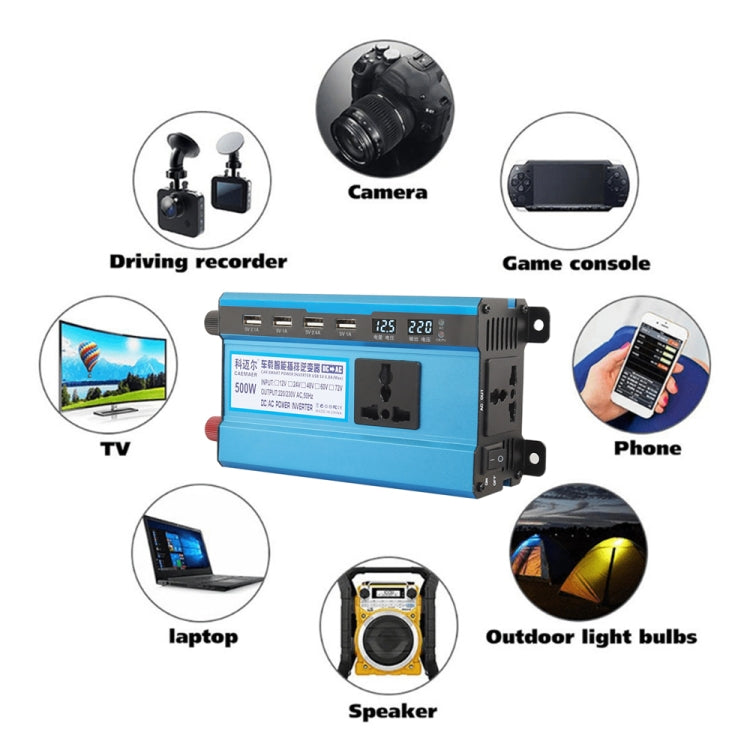 Carmaer 48V to 220V 500W Double Socket Car Double Digital Display Inverter Household Power Converter - Modified Square Wave by PMC TechLife | Online Shopping South Africa | PMC TechLife | Buy Now Pay Later Mobicred