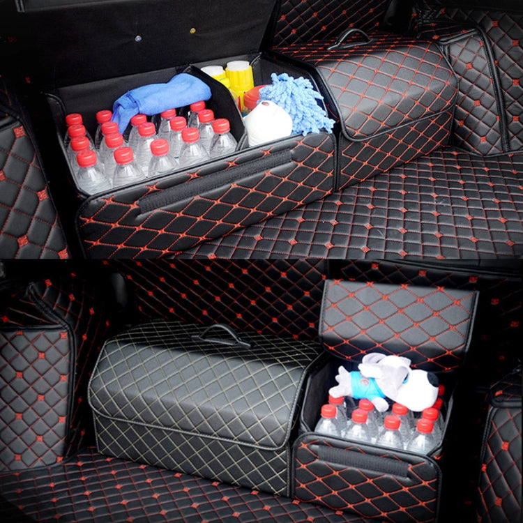 Car Trunk Foldable Storage Box, Rhombic Grid Small Size: 33 x 32 x 30cm (Black Red) - Stowing Tidying by PMC Jewellery | Online Shopping South Africa | PMC Jewellery | Buy Now Pay Later Mobicred