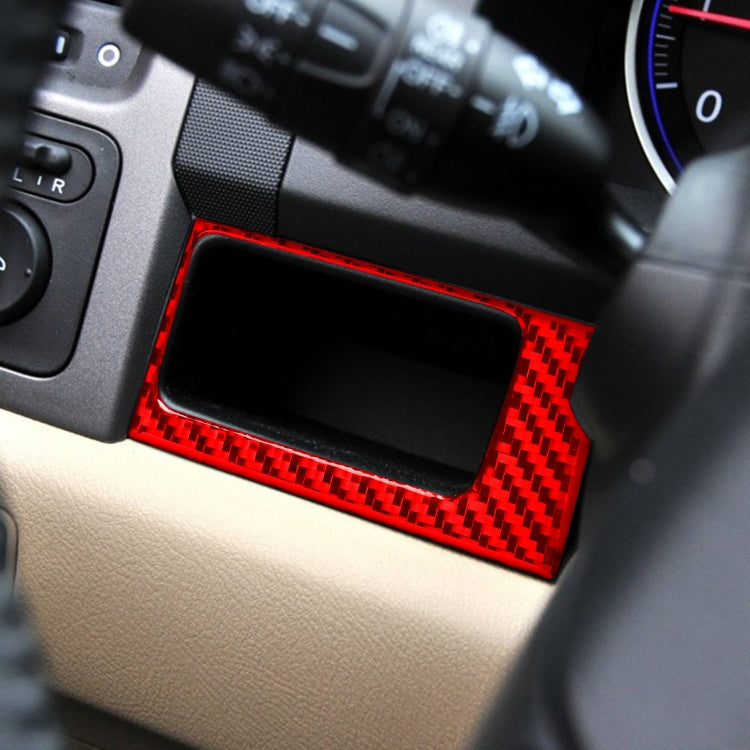 2 PCS Set for Honda CRV 2007-2011 Carbon Fiber Car Central Control Card Box Panel Decorative Sticker, Left Drive (Red) - Car Interior Mouldings by PMC TechLife | Online Shopping South Africa | PMC TechLife | Buy Now Pay Later Mobicred