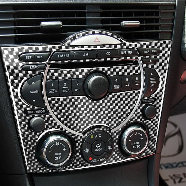 3 in 1 Car Carbon Fiber Dashboard Multimedia Panel Decorative Sticker for Mazda RX8 2004-2008, Left and Right Drive Universal - Car Interior Mouldings by PMC TechLife | Online Shopping South Africa | PMC TechLife | Buy Now Pay Later Mobicred