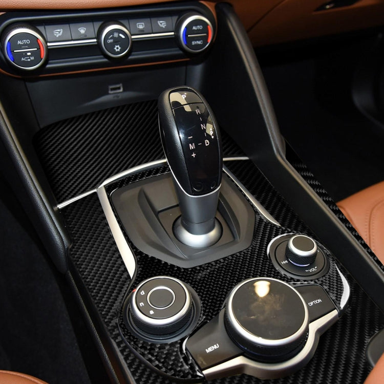 4 in 1 Car Carbon Fiber Gear Frame Panel Decorative Sticker for Alfa Romeo Giulia 2017-2019, Right Drive - Car Interior Mouldings by PMC TechLife | Online Shopping South Africa | PMC TechLife | Buy Now Pay Later Mobicred