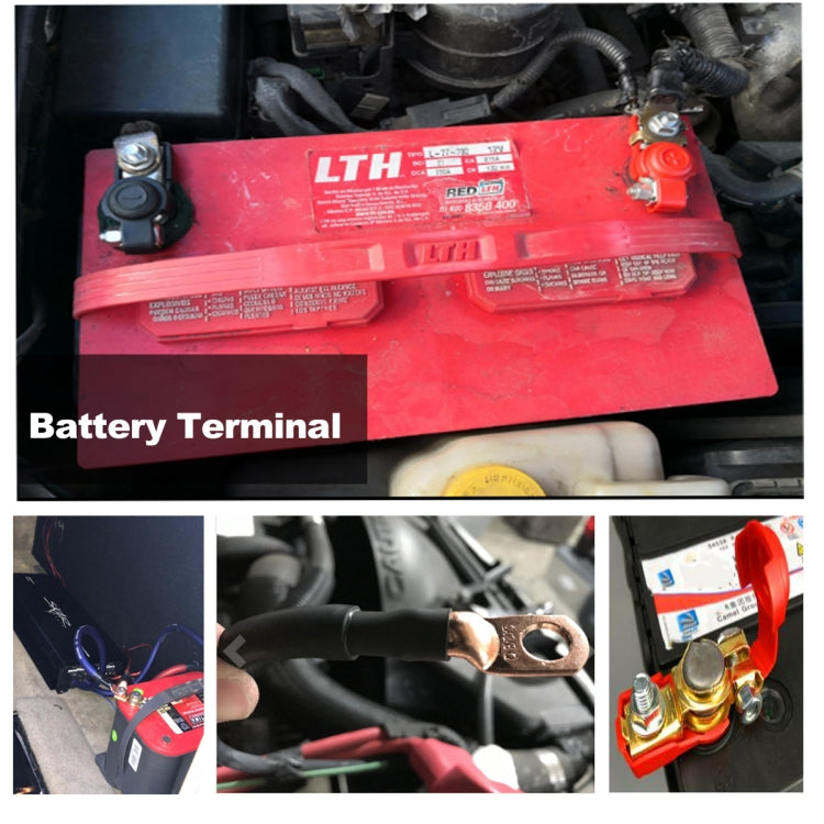 1 Pair Car Battery Cable Terminal Clamps Connectors Battery Clip Wiring with Protective Cleaning - Booster Cable & Clip by PMC TechLife | Online Shopping South Africa | PMC TechLife | Buy Now Pay Later Mobicred
