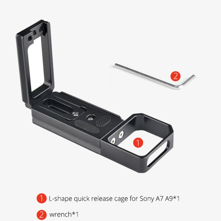 YELANGU CL6 YLG0712A Vertical Shoot Quick Release L Plate Bracket Base Holder for Sony A9 (ILCE-9) / A7 III/ A7R III(Black) - free shipping - PMC TechLife - Order now!