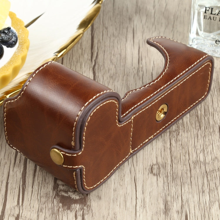 1/4 inch Thread PU Leather Camera Half Case Base for FUJIFILM X-S10 (Coffee) - free shipping - PMC TechLife - Order now!
