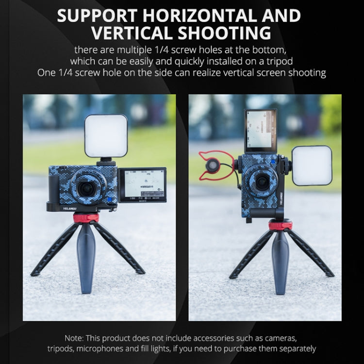 YELANGU CL12 Camera Expansion Board Base L Plate for Sony ZV-1 (Black) - free shipping - PMC TechLife - Order now!