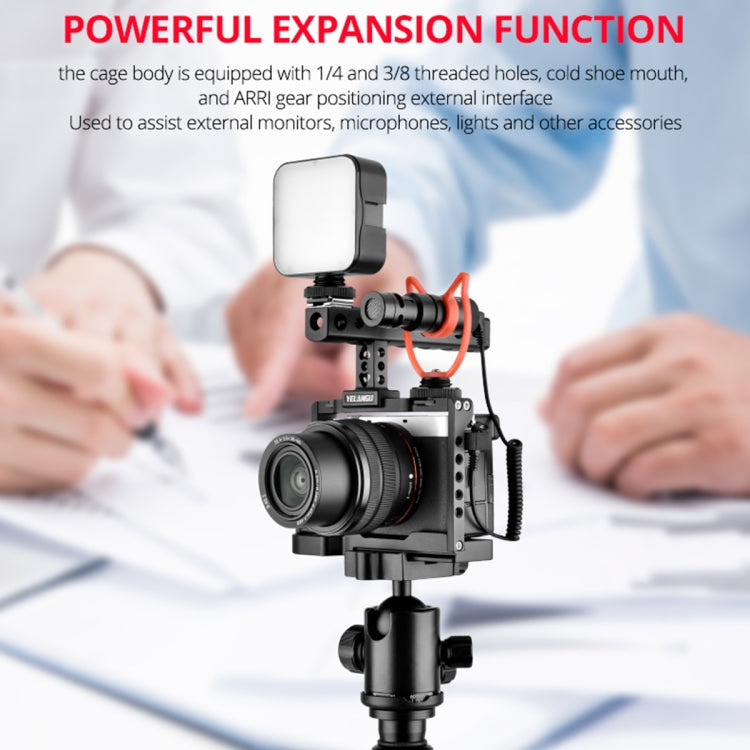 YELANGU C24 Video Camera Cage Stabilizer Kit with Handle for Sony Alpha 7C / A7C / ILCE-7C (Black) - free shipping - PMC TechLife - Order now!
