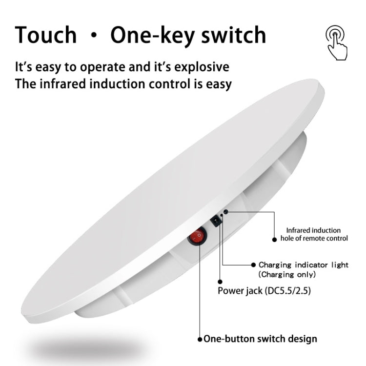 60cm Electric Rotating Display Stand Props Turntable, Load: 100kg, Plug-in Power, EU Plug(White) - by PMC TechLife | Online Shopping South Africa | PMC TechLife | Buy Now Pay Later Mobicred