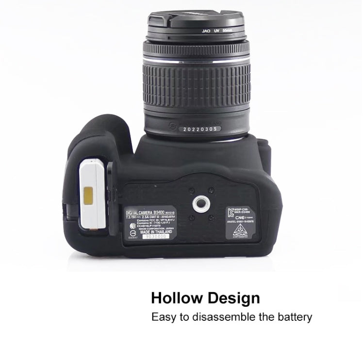 Soft Silicone Protective Case for Nikon D3400 / D3300 (Black) - Protective Case by PMC TechLife | Online Shopping South Africa | PMC TechLife | Buy Now Pay Later Mobicred