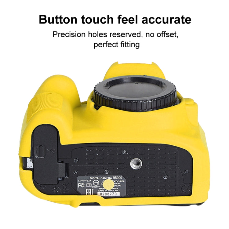 Soft Silicone Protective Case for Nikon D5200 (Yellow) - Protective Case by PMC TechLife | Online Shopping South Africa | PMC TechLife | Buy Now Pay Later Mobicred