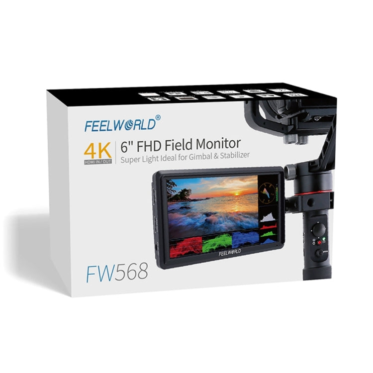 FEELWORLD FW568 V3 6 inch 3D LUT DSLR Camera Field Monitor, IPS Full HD 1920 x 1152, Support HDMI Input Output Tilt Arm - free shipping - PMC TechLife - Order now!