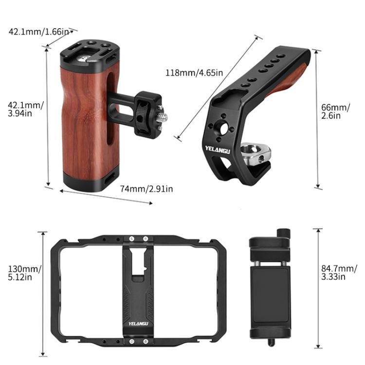 YELANGU LW101 Vlogging Live Broadcast LED Selfie Light Mic Smartphone Video Rig Handles Stabilizer Kits - free shipping - PMC TechLife - Order now!