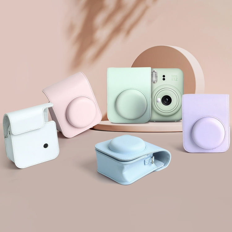 For FUJIFILM instax mini 12 Full Body Leather Case Camera Bag with Strap (Blue) - Leather Bag by PMC TechLife | Online Shopping South Africa | PMC TechLife | Buy Now Pay Later Mobicred