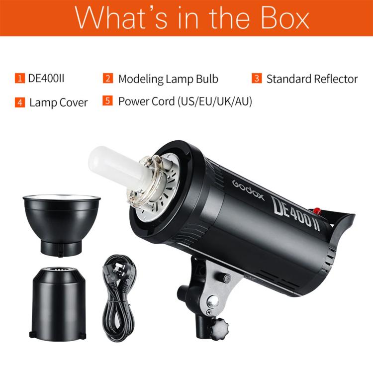 Godox DE400II 400Ws Studio Flash Light Strobe Lamp Head Bowens Mount Speedlight (UK Plug) - free shipping - PMC TechLife - Order now!