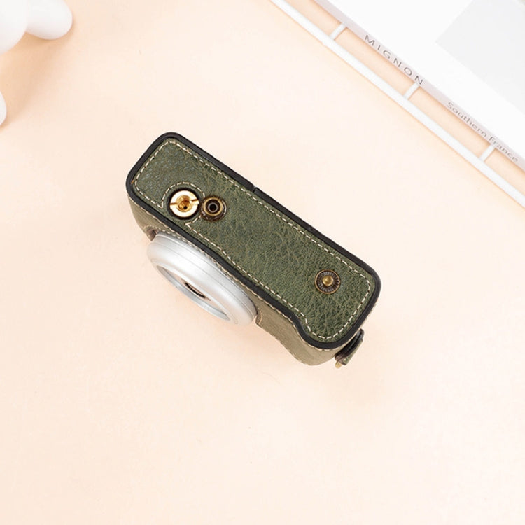 For Sony ZV-1F / ZV1M2 Full Body Camera PU Leather Case Bag with Strap (Green) - Leather Bag by PMC TechLife | Online Shopping South Africa | PMC TechLife | Buy Now Pay Later Mobicred