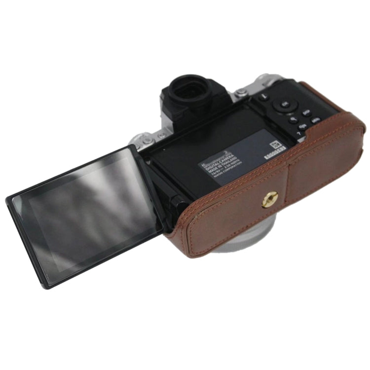 1/4 inch Thread PU Leather Camera Half Case Base for Nikon Z fc (Coffee) - Half Case by PMC TechLife | Online Shopping South Africa | PMC TechLife | Buy Now Pay Later Mobicred