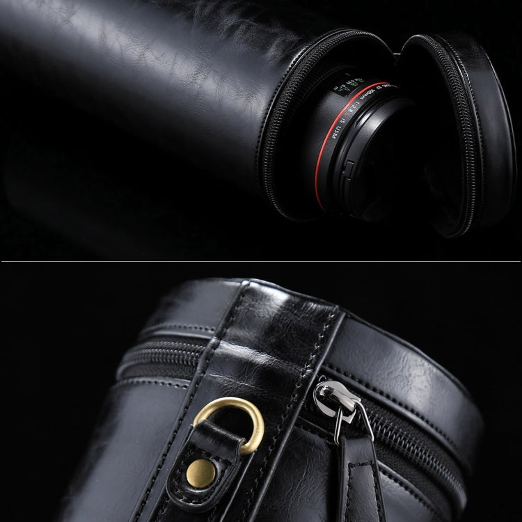 Extra Large Lens Case Zippered PU Leather Pouch Box for DSLR Camera Lens, Size: 24.5*10.5*10.5cm(Black) - free shipping - PMC TechLife - Order now!