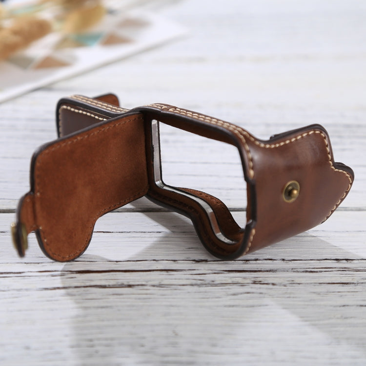 1/4 inch Thread PU Leather Camera Half Case Base for Canon EOS M3(Coffee) - free shipping - PMC TechLife - Order now!