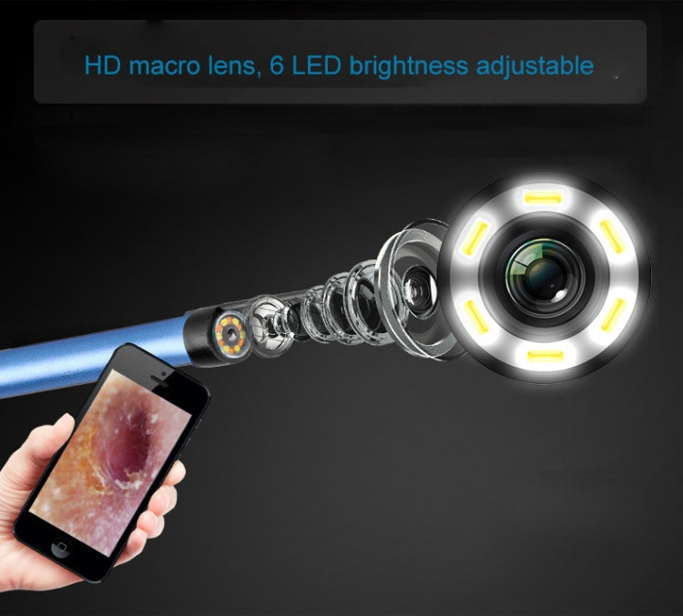 2 in 1 USB HD Visual Earwax Clean Tool Endoscope Borescope with LED Lights & Wifi, Cable length: 2m (Blue) - by PMC TechLife | Online Shopping South Africa | PMC TechLife | Buy Now Pay Later Mobicred