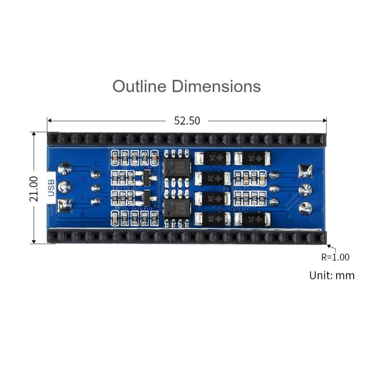 Waveshare 2-Channel RS485 Module for Raspberry Pi Pico, SP3485 Transceiver, UART To RS485 - free shipping - PMC Jewellery - Order now!