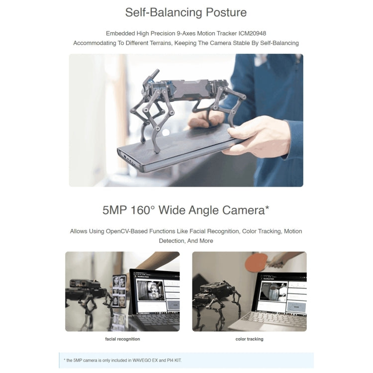 Waveshare WAVEGO 12-DOF Bionic Dog-Like Robot, Extension Pack(EU Plug) - free shipping - PMC Jewellery - Order now!