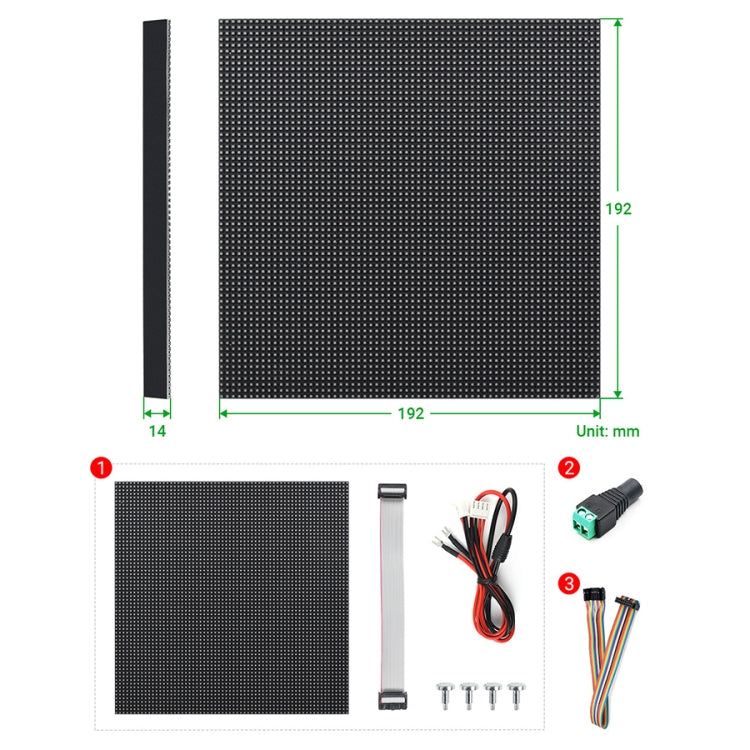 Waveshare RGB Full-Color LED Matrix Panel, 3mm Pitch, 64 x 64 Pixels, Adjustable Brightness - free shipping - PMC Jewellery - Order now!