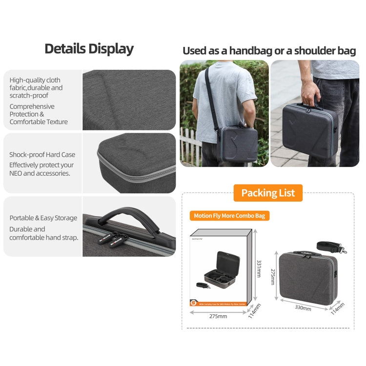 For DJI Neo Sunnylife Handheld Storage Bag (Black) - free shipping - PMC TechLife - Order now!