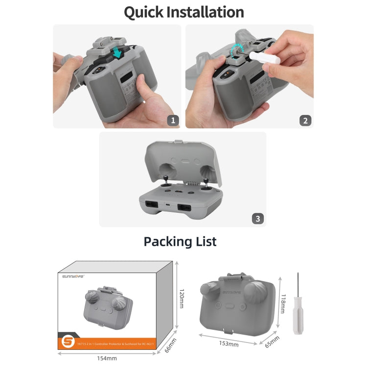 For DJI RC- N2 / N1 Sunnylife YK715 Remote Control Sunshade Protection Cover (Grey) - Others by Sunnylife | Online Shopping South Africa | PMC TechLife | Buy Now Pay Later Mobicred