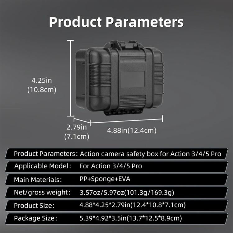 For DJI OSMO Action 5 Pro / 4 / 3 Camera Hard Storage Box Bag Protective Case (Black) - free shipping - PMC TechLife - Order now!