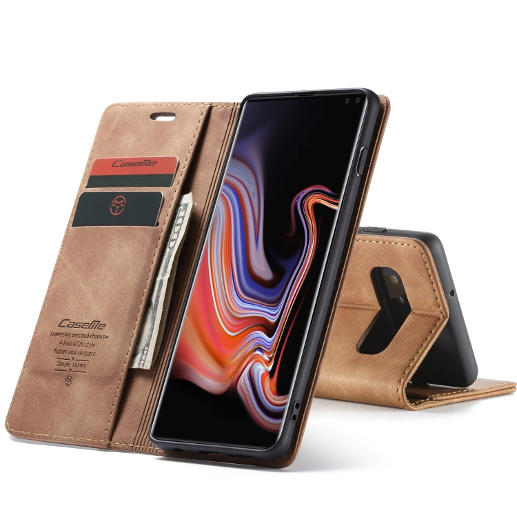 CaseMe-013 Multifunctional Horizontal Flip Leather Case with Card Slot & Holder for Galaxy S10 5G(Brown) - Galaxy Phone Cases by CaseMe | Online Shopping South Africa | PMC Jewellery | Buy Now Pay Later Mobicred